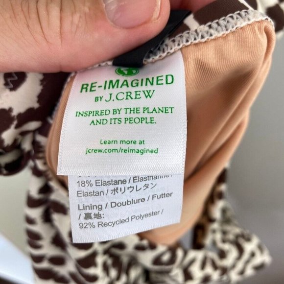 J.Crew Womens $118 Ruched Cup One Piece Swimsuit Leopard Print Size 6 BF101 - Picture 6 of 8
